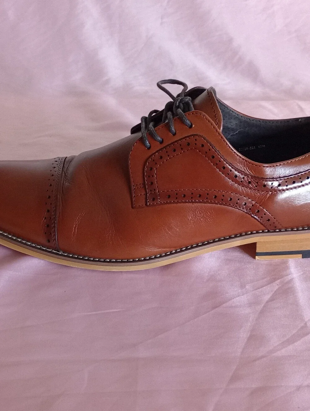 Stacy Adams Dickinson Cognac Cap Toe Oxford Dress Shoes Men’s Size 12
